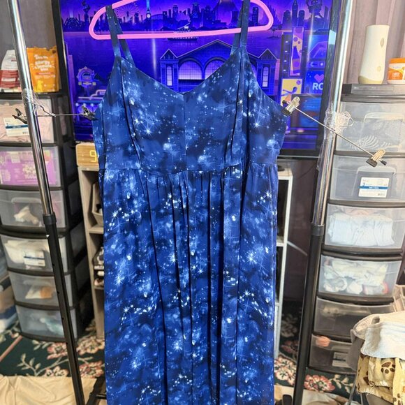 Torrid Size 4 Ladder Trimmed Maxi Dress - Chiffon Galaxy Blue - Picture 2 of 11